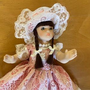 Adorable 7" Jointed Bisque Lace Dress Doll
